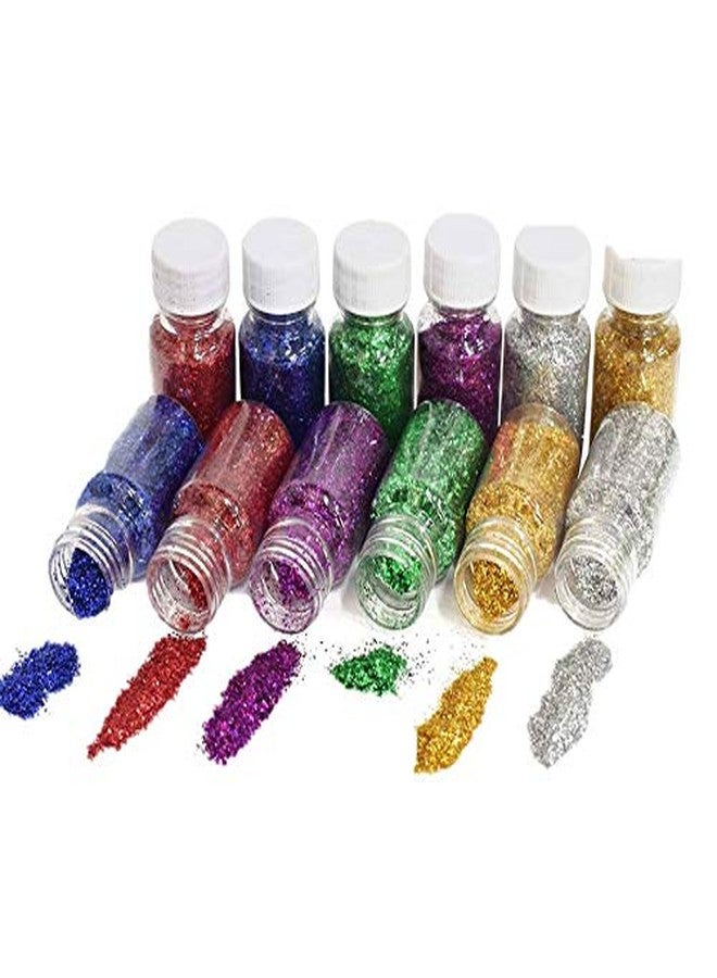Mallexo Premium Dry Glitter Powder for Kids Craft Work Project Set of 6PCS Glitters Dust for Art and Craft Multicolored Sprinkles Set for Girls Stylish Sparkle Dry Colors (Birthday Gift 6pc_Glitter_Set) - Image 4